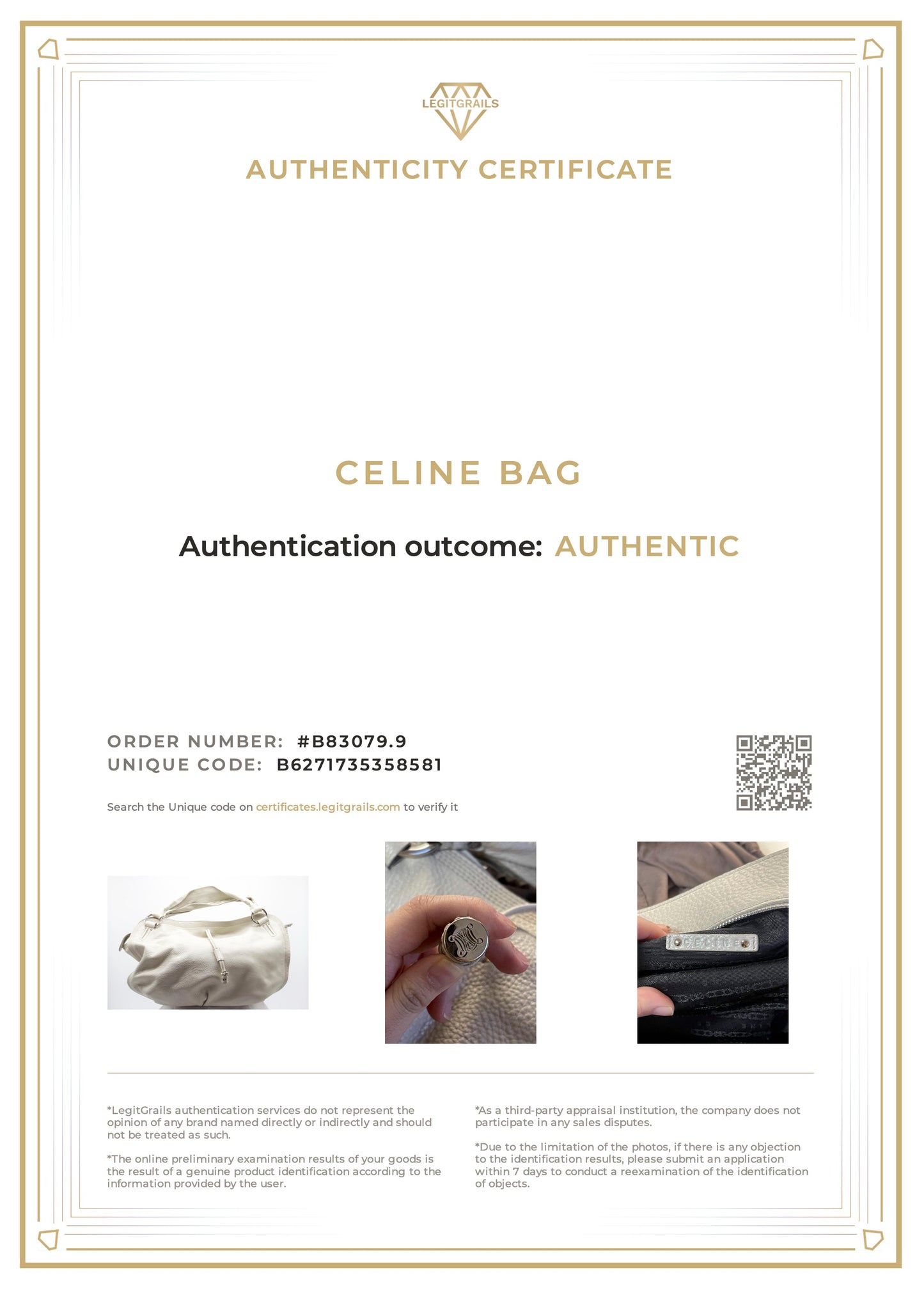 Celine Off-White Bittersweet Bag