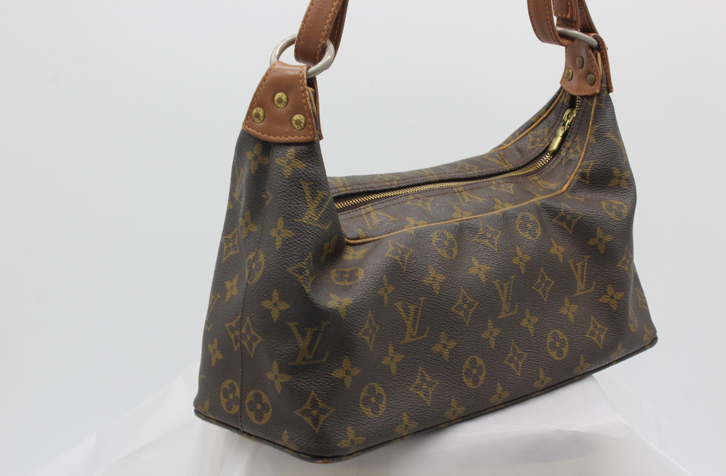 Louis Vuitton Boulogne Monogram Logo GHW Baguette Hobo Shoulder Bag