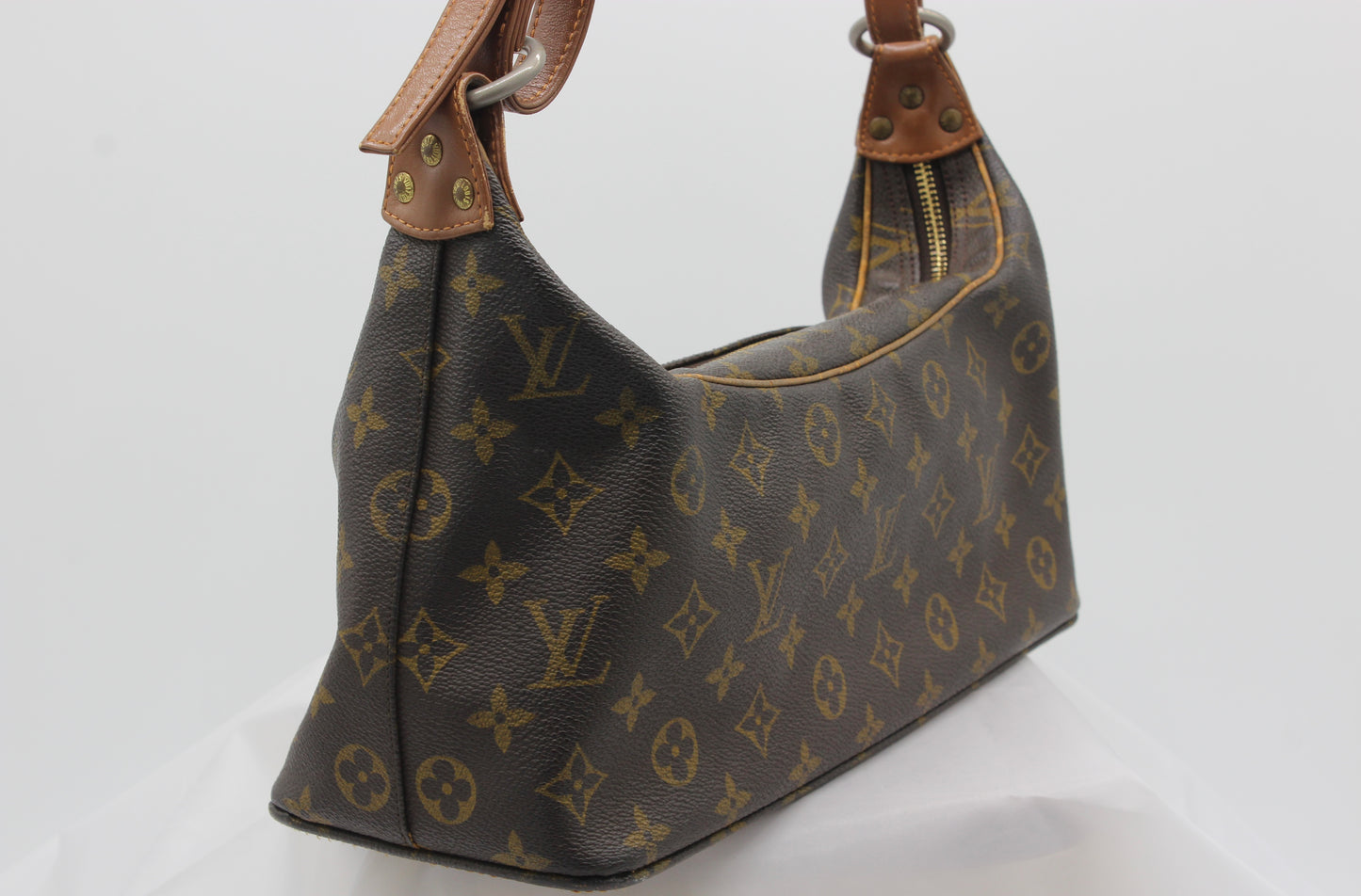 Louis Vuitton Boulogne Monogram Logo GHW Baguette Hobo Shoulder Bag