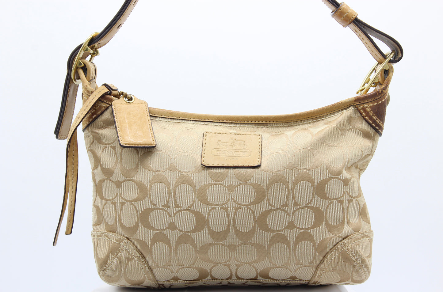 Coach Monogram Light Brown Shoulder Bag