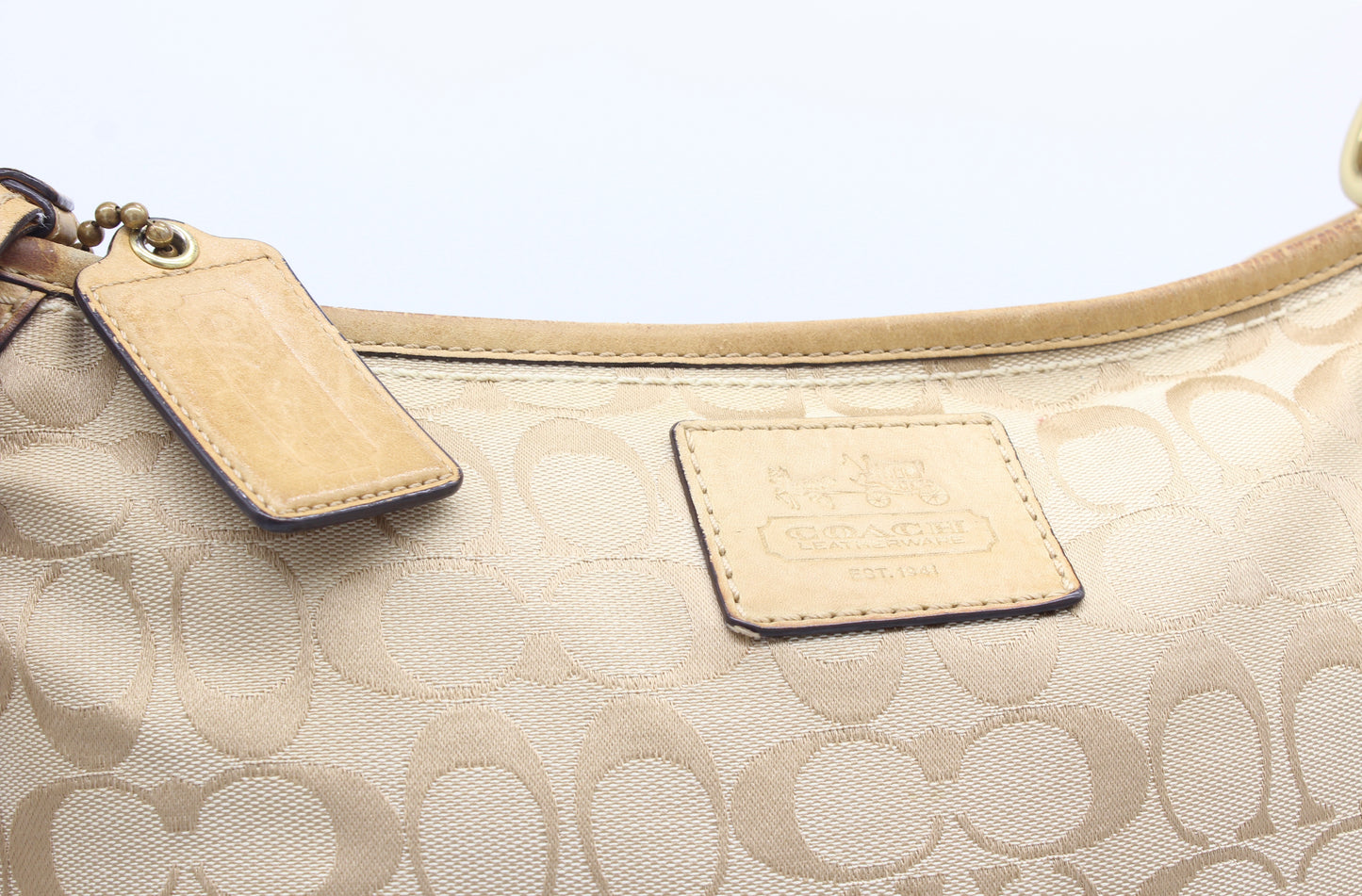 Coach Monogram Light Brown Shoulder Bag