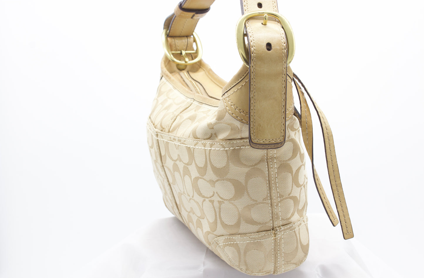Coach Monogram Light Brown Shoulder Bag