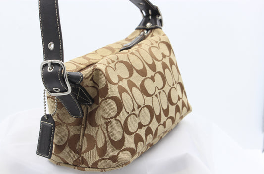 Coach Light Brown Monogram Small Handbag