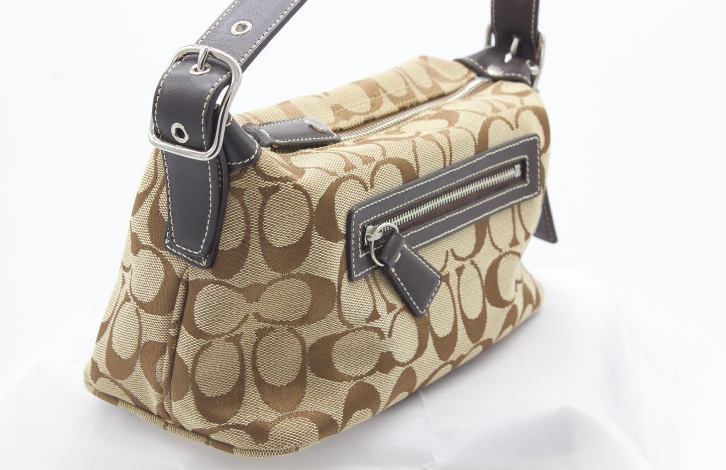 Coach Light Brown Monogram Small Handbag