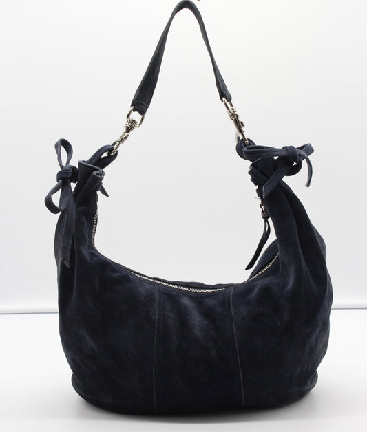 MiuMiu Navy Suede Hobo Bag