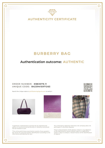 Burberry Purple Boston Shoulder Bag