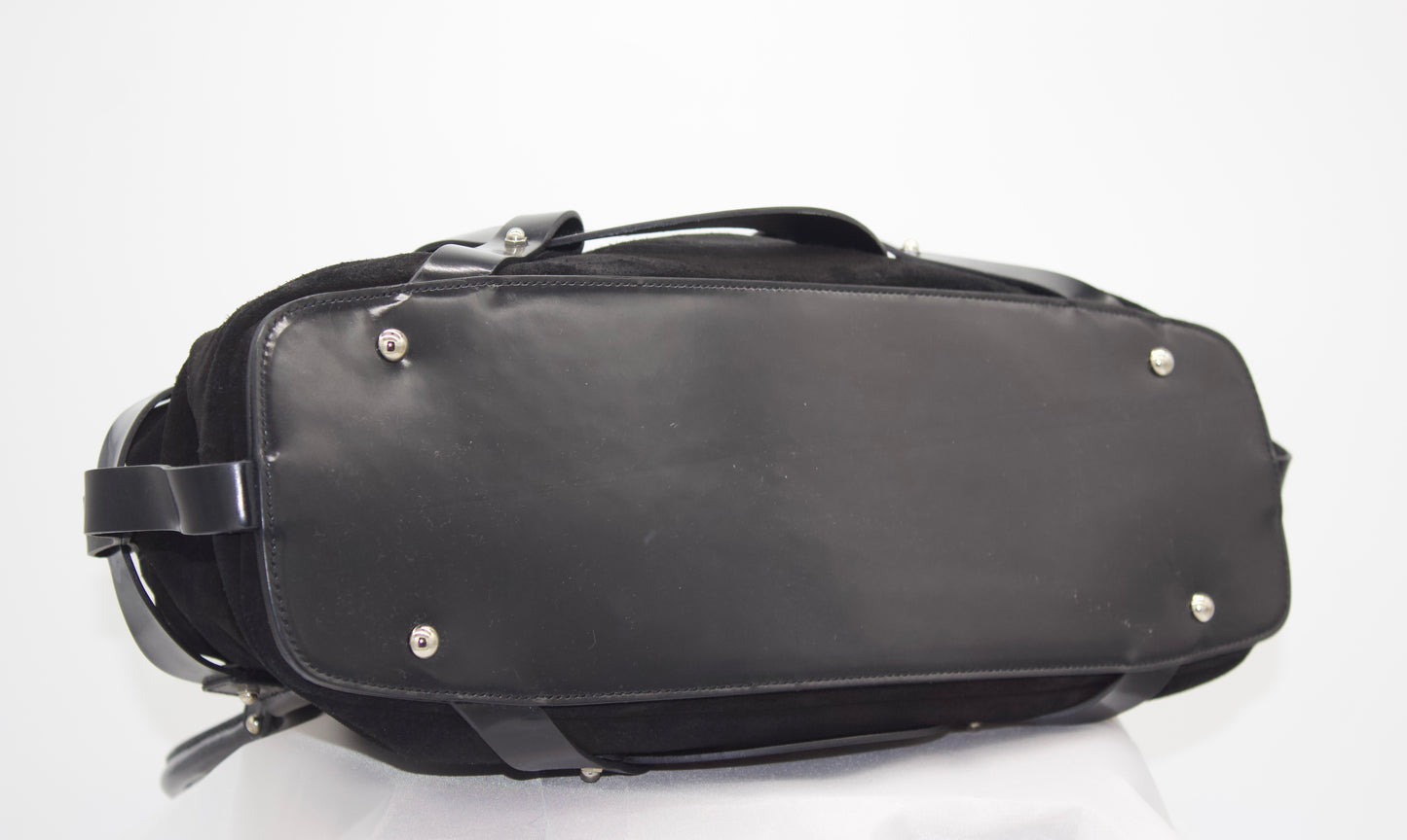 Salvatore Ferragamo Black Suede Handbag