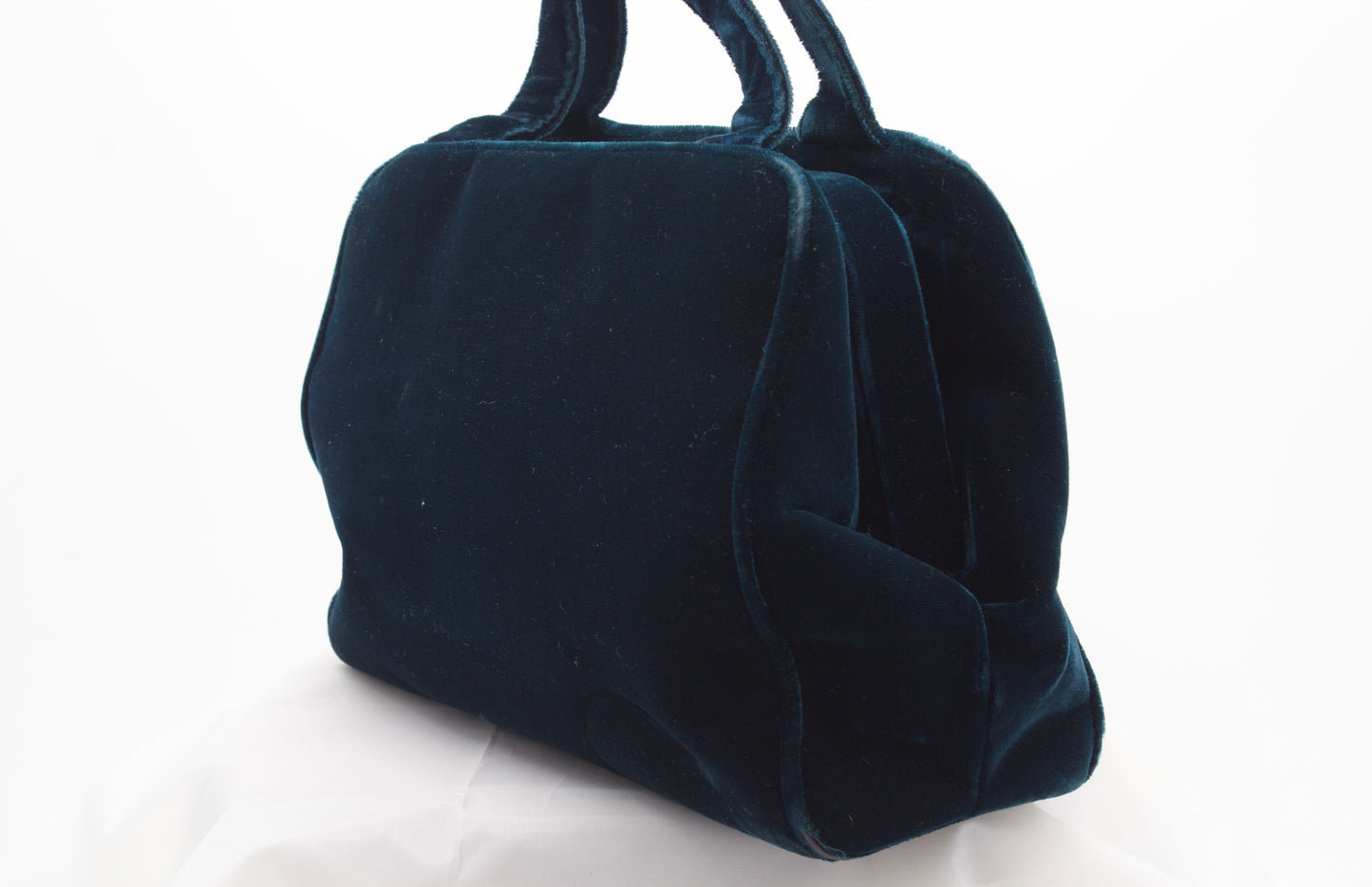 Prada Dark Green Velvet Handbag