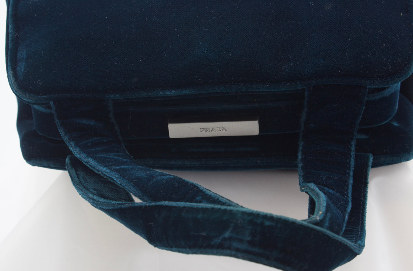 Prada Dark Green Velvet Handbag