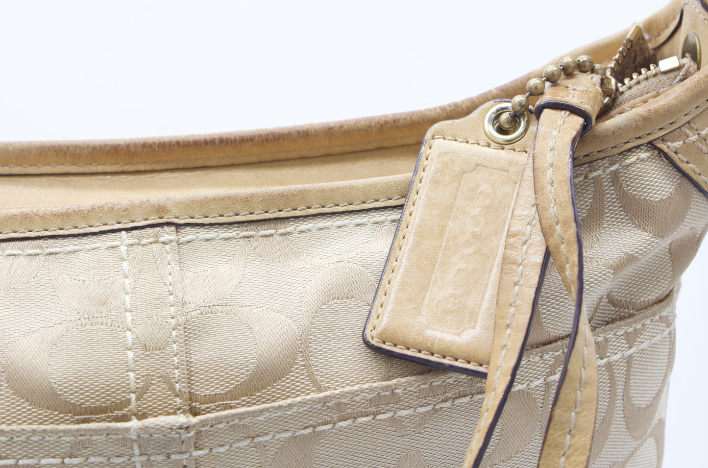 Coach Monogram Light Brown Shoulder Bag