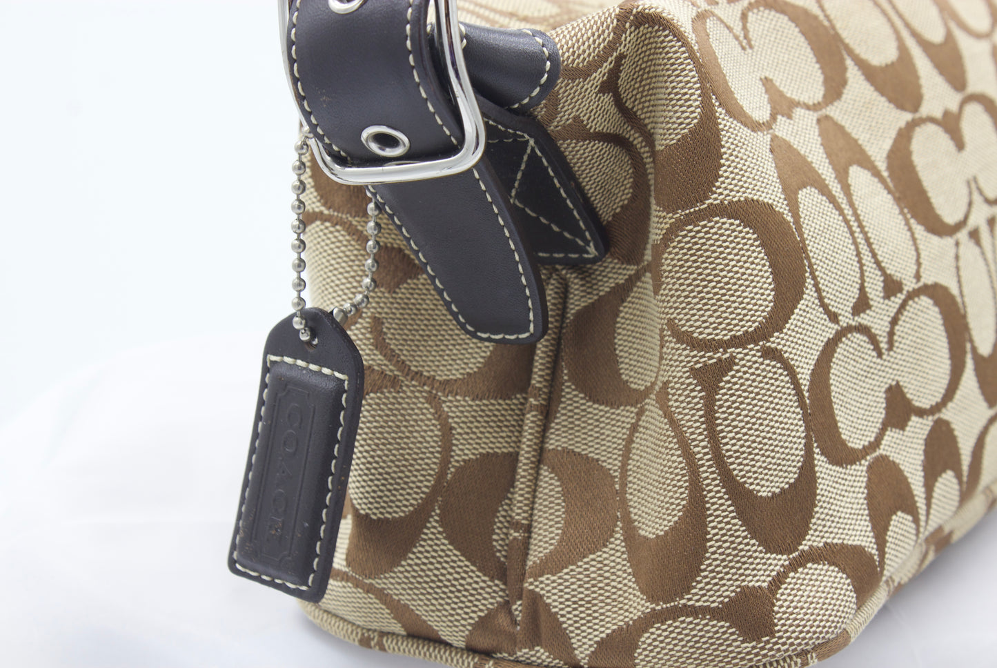 Coach Light Brown Monogram Small Handbag