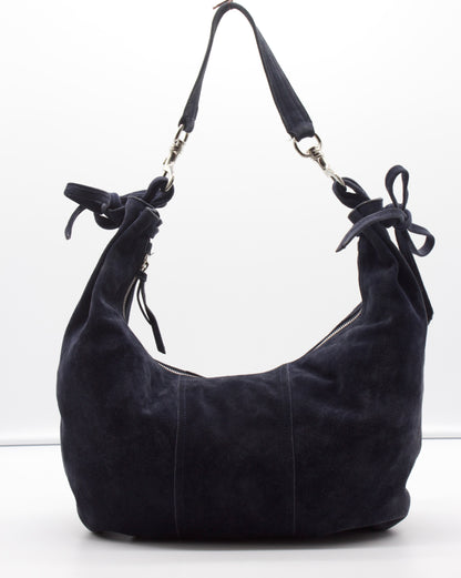 MiuMiu Navy Suede Hobo Bag
