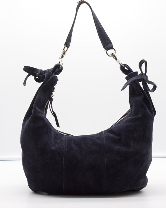 MiuMiu Navy Suede Hobo Bag
