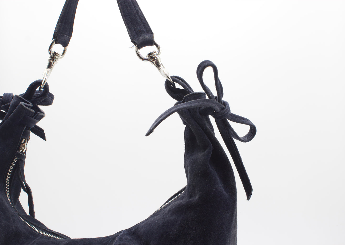 MiuMiu Navy Suede Hobo Bag