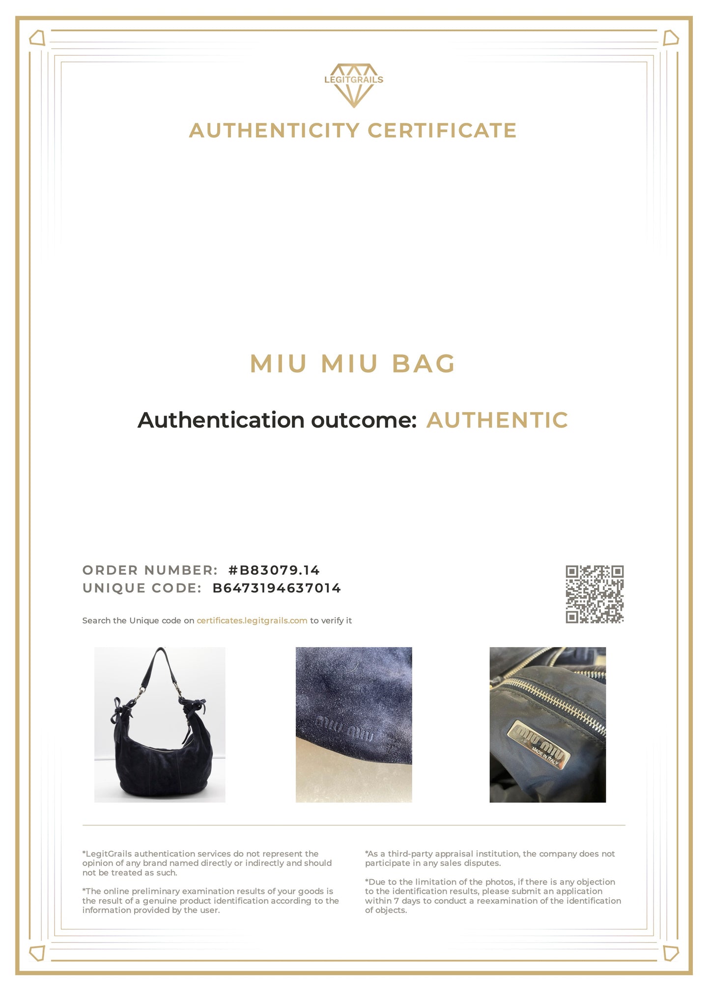MiuMiu Navy Suede Hobo Bag