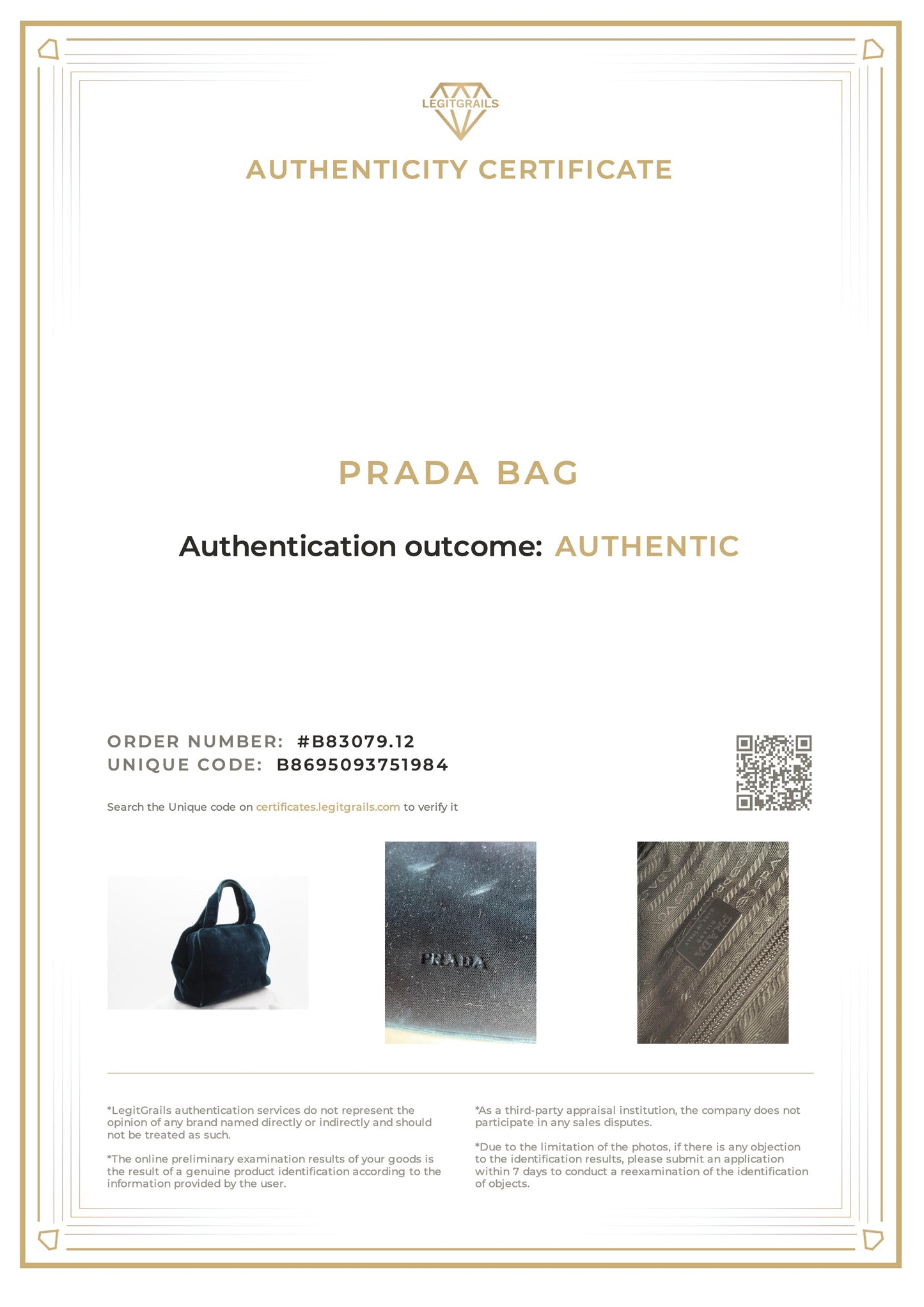 Prada Dark Green Velvet Handbag