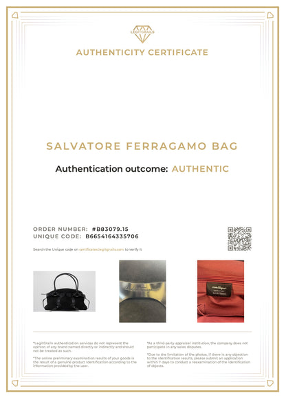 Salvatore Ferragamo Black Suede Handbag